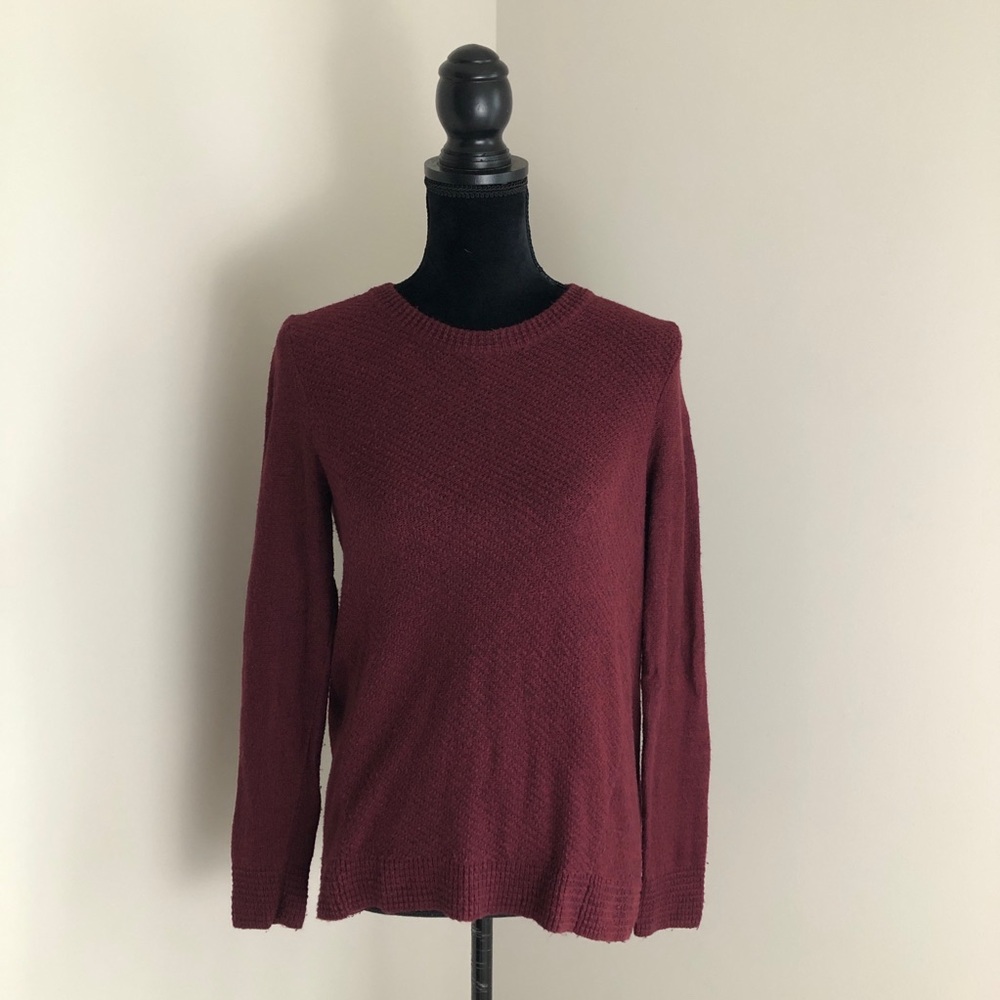 Madewell Burgundy back zip sweater (S)